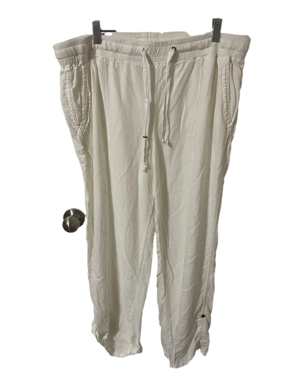Anthropologie Mermaid Lightweight Cotton Cream Colour Drawstring Pants Size L